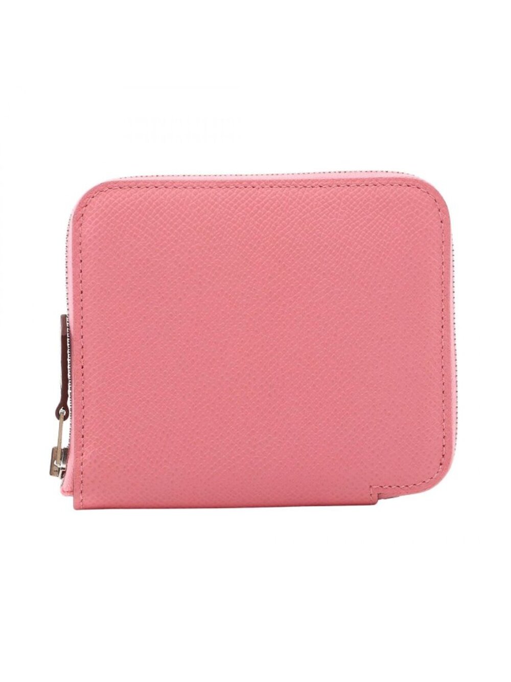 Hermes Round Wallet Azap Compact Silk'in Rose Confetti Leather